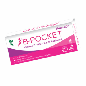 NutriLeon B-Pocket Vitamin B12 Folic Acid B6 for men women