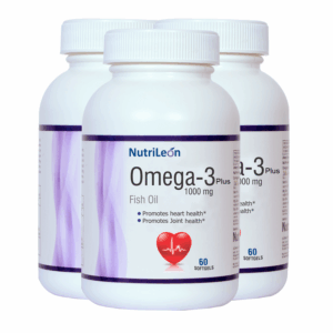 NutriLeon Omega-3 Fish Oil Triple Strength 1000mg (550mg EPA; 350mg DHA) 180 Capsules